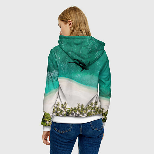 Женская толстовка He shark will be happy if the whole world is under / 3D-Белый – фото 4