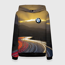 Толстовка-худи женская BMW Night route, цвет: 3D-черный