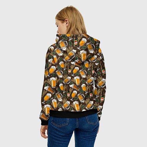 Женская толстовка Хмель и Пиво / 3D-Черный – фото 4