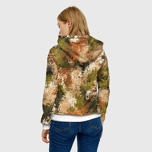 Женская толстовка Камуфляж Василиск Степь / 3D-Белый – фото 4