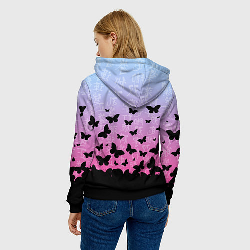 Женская толстовка ASTRO БАБОЧКИ / 3D-Черный – фото 4