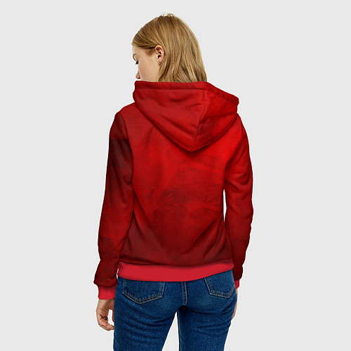 Женская толстовка Cyborg music / 3D-Красный – фото 4