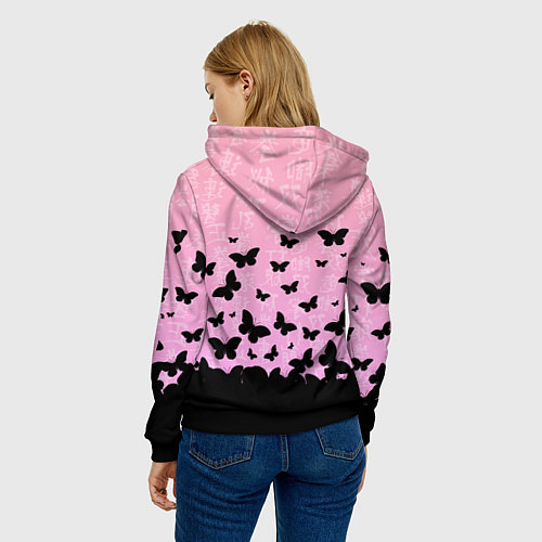 Женская толстовка GOT7 БАБОЧКИ / 3D-Черный – фото 4