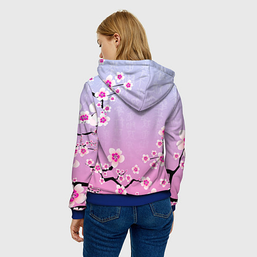 Женская толстовка GOT7 ЦВЕТЫ САКУРЫ / 3D-Синий – фото 4