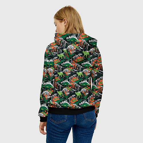 Женская толстовка Динозавры Dinosaurs / 3D-Черный – фото 4