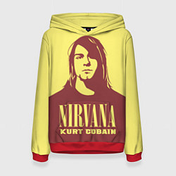 Толстовка-худи женская Nirvana - Kurt Cobain, цвет: 3D-красный