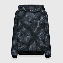 Толстовка-худи женская Камуфляж Паук Ночь, цвет: 3D-черный