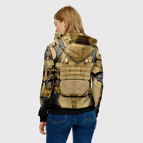 Женская толстовка Бронежилет- армия России / 3D-Черный – фото 4