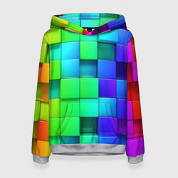 Толстовка-худи женская Color geometrics pattern Vanguard, цвет: 3D-меланж