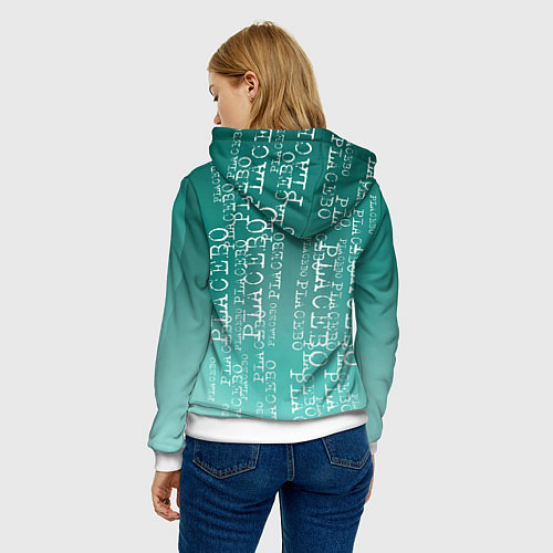 Женская толстовка Placebo - turquoise / 3D-Белый – фото 4