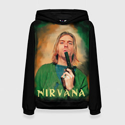 Женская толстовка Nirvana - Kurt Cobain with a gun