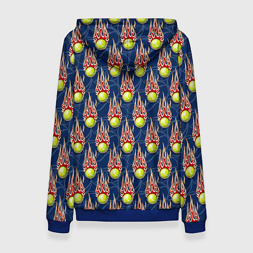 Женская толстовка Теннисные мячики в огне / 3D-Синий – фото 2