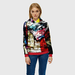 Толстовка-худи женская Fashion pattern Abstraction Impression, цвет: 3D-красный — фото 2