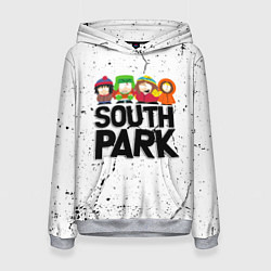 Толстовка-худи женская Южный парк мультфильм - персонажи South Park, цвет: 3D-меланж