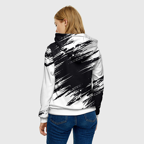 Женская толстовка БЕЛАЯ КРАСКА БРЫЗГИ / 3D-Белый – фото 4