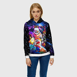 Толстовка-худи женская Super Mario Odyssey Space Video game, цвет: 3D-белый — фото 2