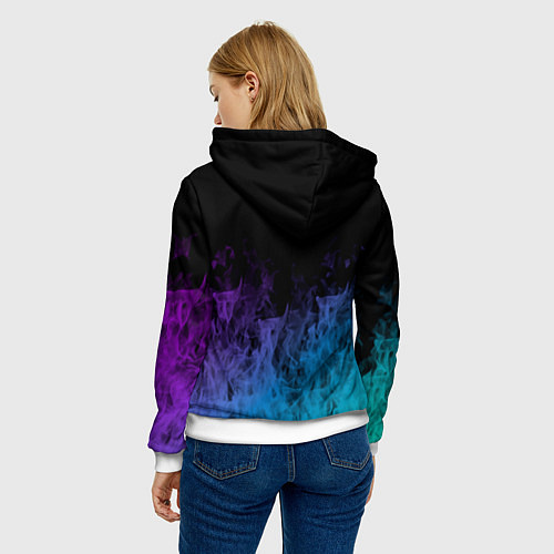 Женская толстовка Izone neon огонь / 3D-Белый – фото 4