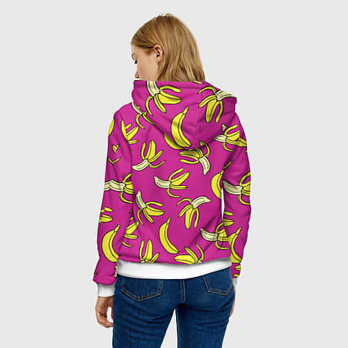 Женская толстовка Banana pattern Summer Color / 3D-Белый – фото 4