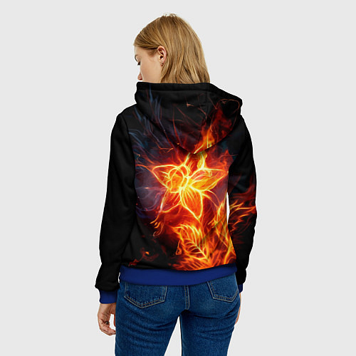 Женская толстовка Flower Neon Fashion 2035 Flame / 3D-Синий – фото 4