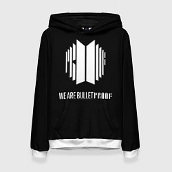 Толстовка-худи женская BTS WE ARE BULLETPROOF БТС - мы пуленепробиваемые, цвет: 3D-белый