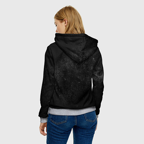 Женская толстовка Черный космос black space / 3D-Меланж – фото 4