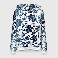 Женская толстовка Гжелевые цветы