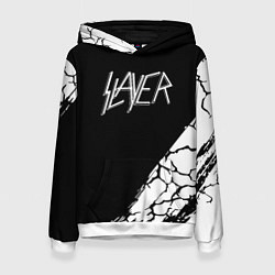 Толстовка-худи женская Slayer Трещины, цвет: 3D-белый