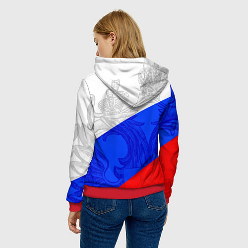 Женская толстовка RUSSIA - SPORTWEAR - ТРИКОЛОР / 3D-Красный – фото 4