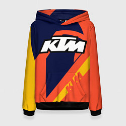 Толстовка-худи женская KTM VINTAGE SPORTWEAR, цвет: 3D-черный