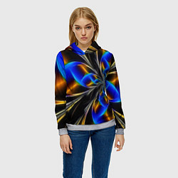 Толстовка-худи женская Neon vanguard pattern Fashion 2023, цвет: 3D-меланж — фото 2