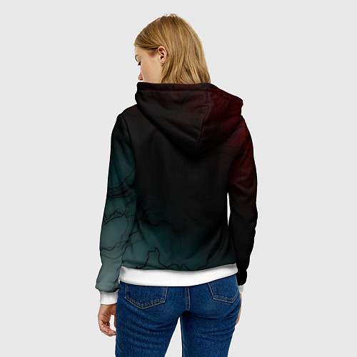 Женская толстовка The witcher Волк Черные Молнии / 3D-Белый – фото 4