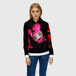 Толстовка-худи женская POPPY PLAYTIME - Mommy long legs - Мама длинные но, цвет: 3D-белый — фото 2