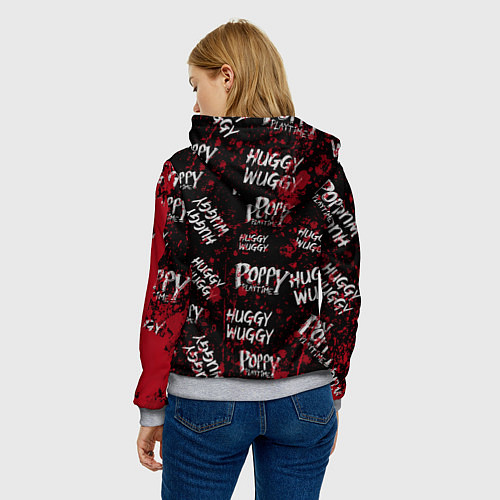 Женская толстовка КРОВАВЫЙ ХАГГИ ВАГГИ - BLOODY HUGGY WUGGY / 3D-Меланж – фото 4