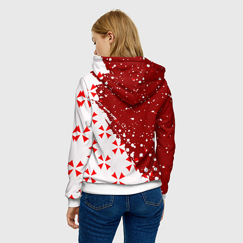 Женская толстовка Resident Evil Umbrella Corporation паттерн / 3D-Белый – фото 4