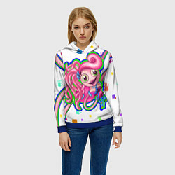 Толстовка-худи женская Мама длинные ноги, цвет: 3D-синий — фото 2