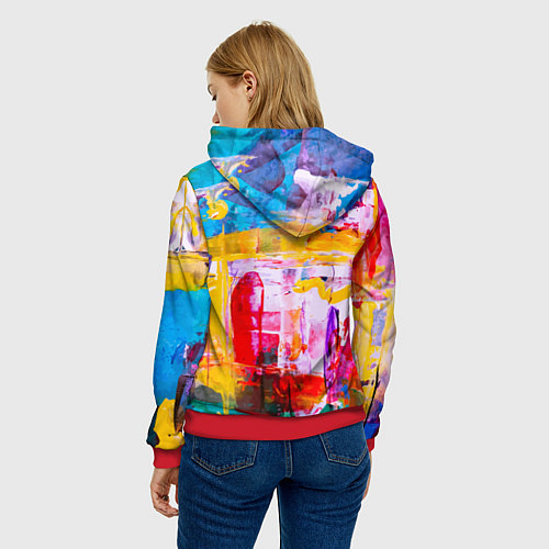 Женская толстовка Импрессионизм Лето Абстракция Impressionism Summer / 3D-Красный – фото 4