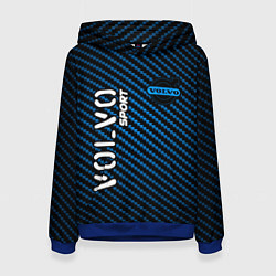 Толстовка-худи женская VOLVO Volvo Sport Карбон, цвет: 3D-синий