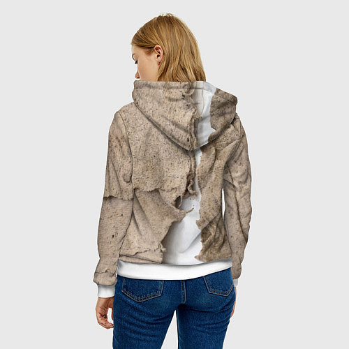 Женская толстовка Только для Италии Мешковина Рваньё Only for Italy / 3D-Белый – фото 4