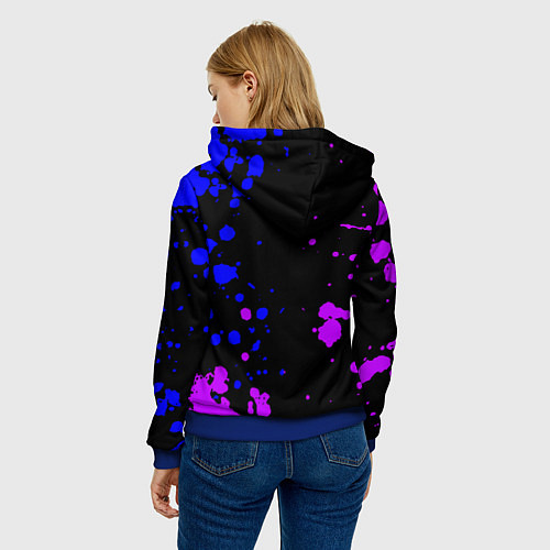 Женская толстовка Poppy Playtime Хагги Вагги и Мама Длинные Ноги / 3D-Синий – фото 4