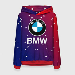 Толстовка-худи женская BMW Градиент Краска, цвет: 3D-красный