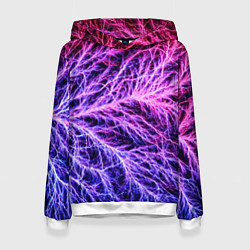 Толстовка-худи женская Авангардный неоновый паттерн Мода Avant-garde neon, цвет: 3D-белый