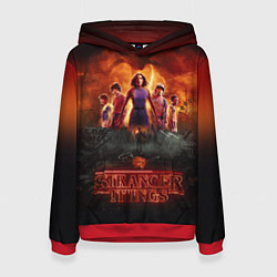 Толстовка-худи женская ОЧЕНЬ СТРАННЫЕ ДЕЛА STRANGER THINGS, цвет: 3D-красный