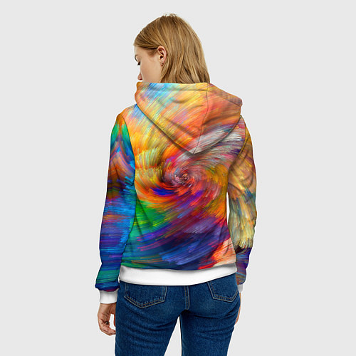 Женская толстовка MULTICOLORED SWIRLS / 3D-Белый – фото 4