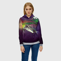 Толстовка-худи женская Stellaris космический корабль в космосе, цвет: 3D-меланж — фото 2