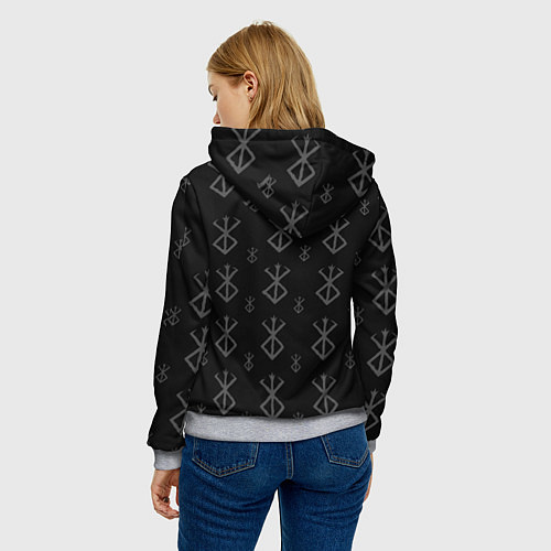 Женская толстовка Berserk bleck mask манга / 3D-Меланж – фото 4