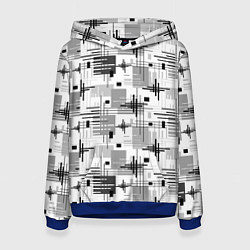 Женская толстовка Черно белый ретро геометрический узор