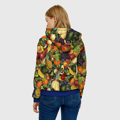 Женская толстовка Вкусные Летние Фрукты / 3D-Синий – фото 4