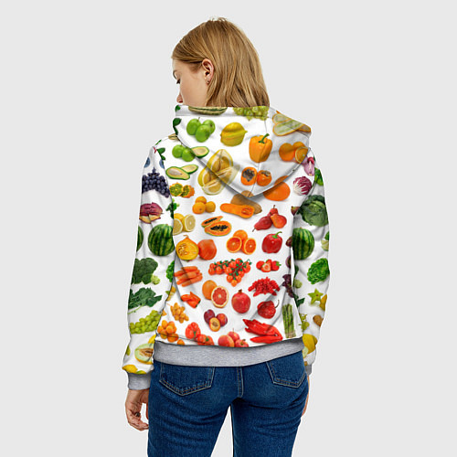 Женская толстовка VEGETABLE FRUIT ABUNDANCE / 3D-Меланж – фото 4