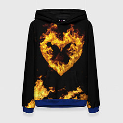 Толстовка-худи женская Fire Heart, цвет: 3D-синий