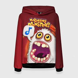 Толстовка-худи женская My singing monster, цвет: 3D-черный